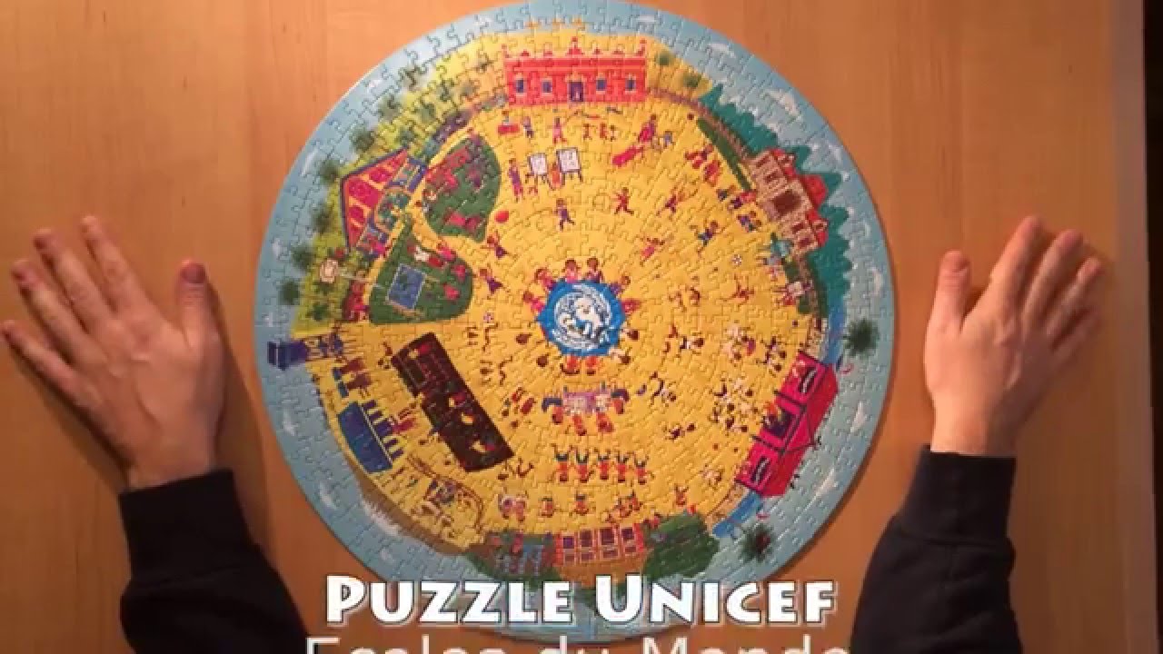 Puzzle Rond UNICEF 6700 Pièces État Correct Boîte Légèrement Usée
